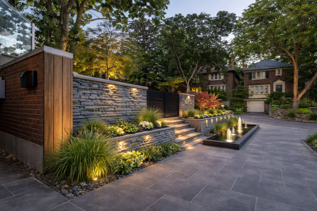 Sophisticated interlock in Ottawa with premium stone pavers, elegant contemporary design, and luxury residential finish enhancing modern curb appeal